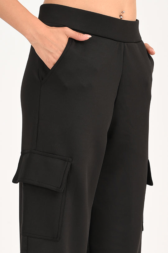 Stain Proof Black Cargo Pants