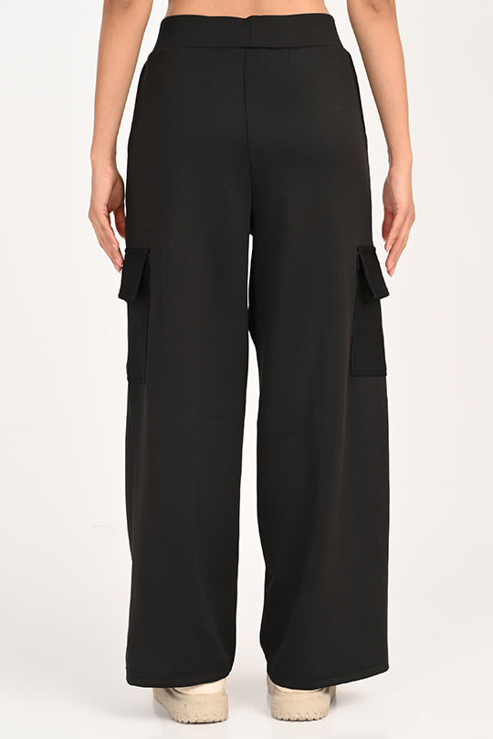 Stain Proof Black Cargo Pants