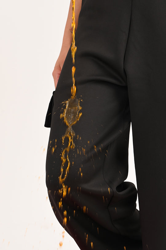 Stain Proof Black Cargo Pants