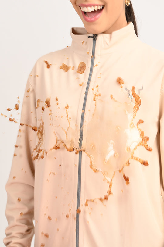 ADDAXPLAY Sunproof & Stain-Proof Performance Jacket in Light Cream