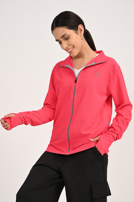 ADDAXPLAY Sunproof & Stain-Proof Performance Jacket in Hot Pink