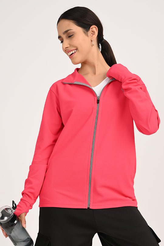 ADDAXPLAY Sunproof & Stain-Proof Performance Jacket in Hot Pink