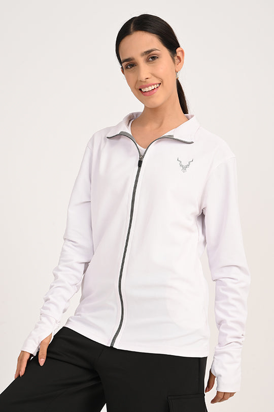 レディースウェア SALT ZIP-UP / WHITE ASON Shop White Sunproof & Stain-Resistant Jacket for Women | ADDAXPLAY