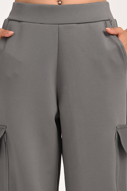 Stain Proof Grey Cargo Pants