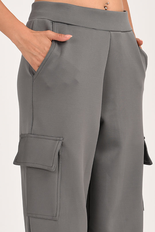 Stain Proof Grey Cargo Pants