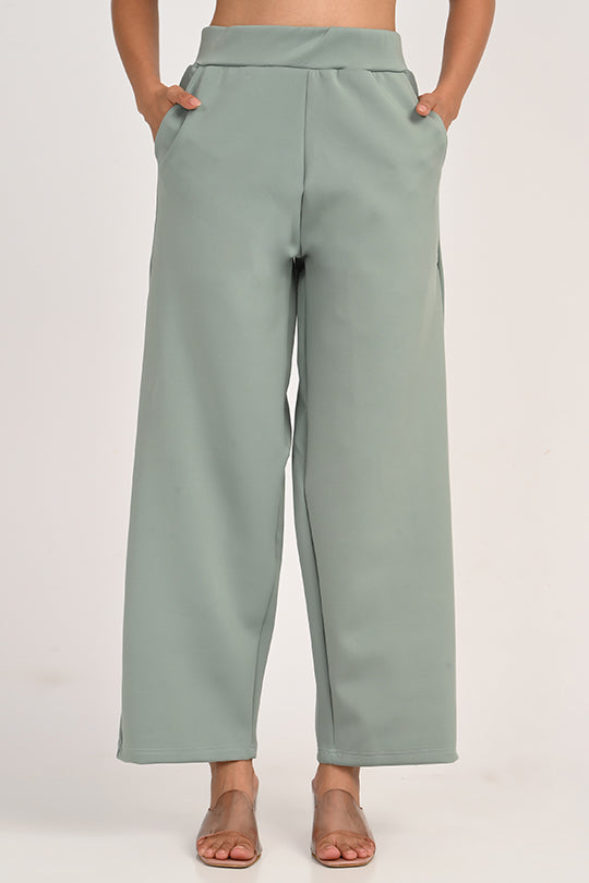 Stain Proof Sage Green Wide Leg Pants