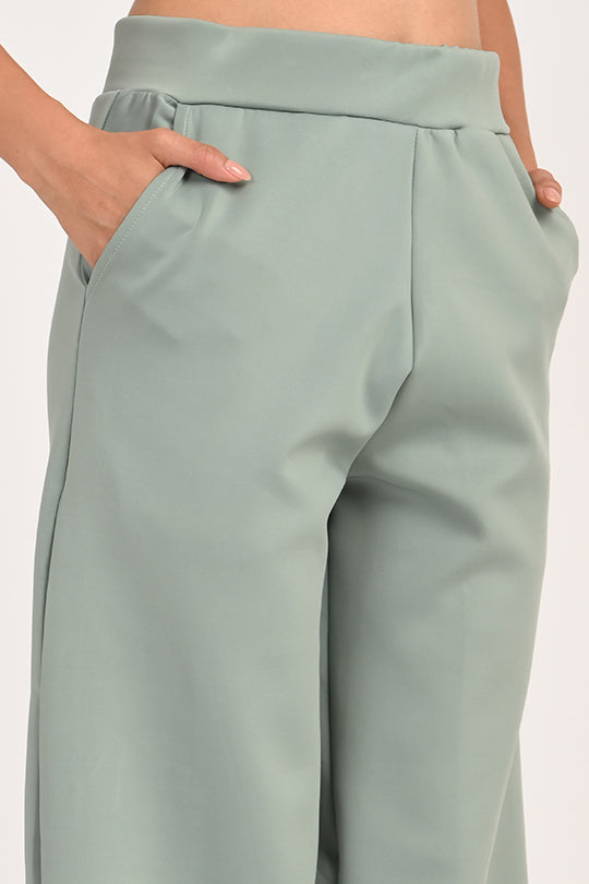 Stain Proof Sage Green Wide Leg Pants