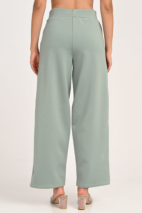 Stain Proof Sage Green Wide Leg Pants