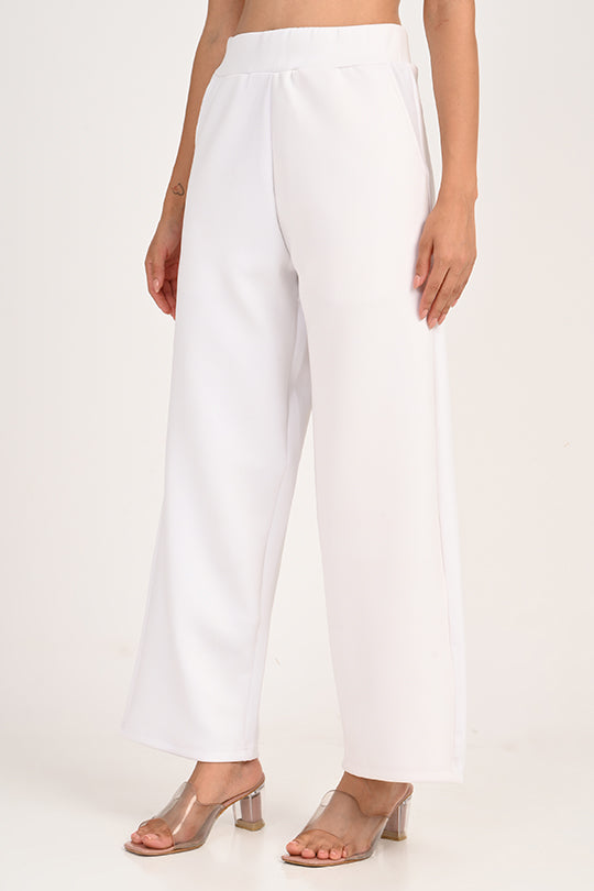 Stain Proof White Wide Leg Pants