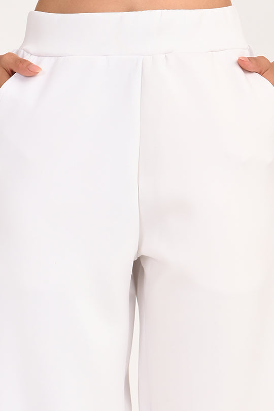 Stain Proof White Wide Leg Pants