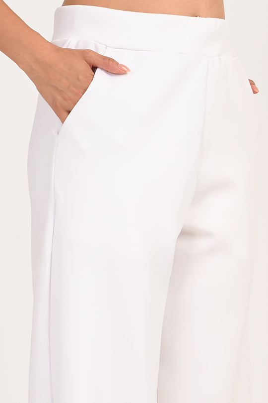 Stain Proof White Wide Leg Pants