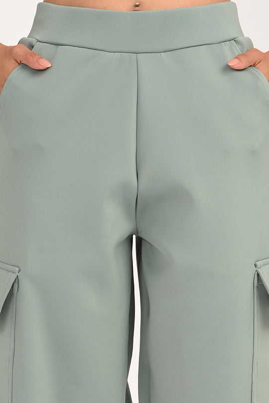 Stain Proof Sage Green Cargo Pants