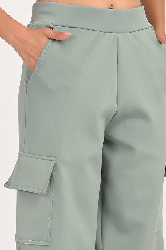 Stain Proof Sage Green Cargo Pants