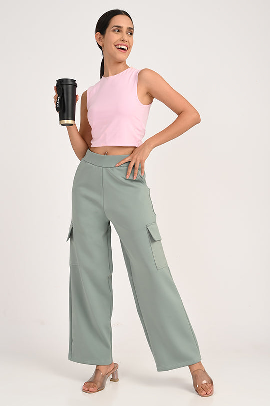 Stain Proof Sage Green Cargo Pants