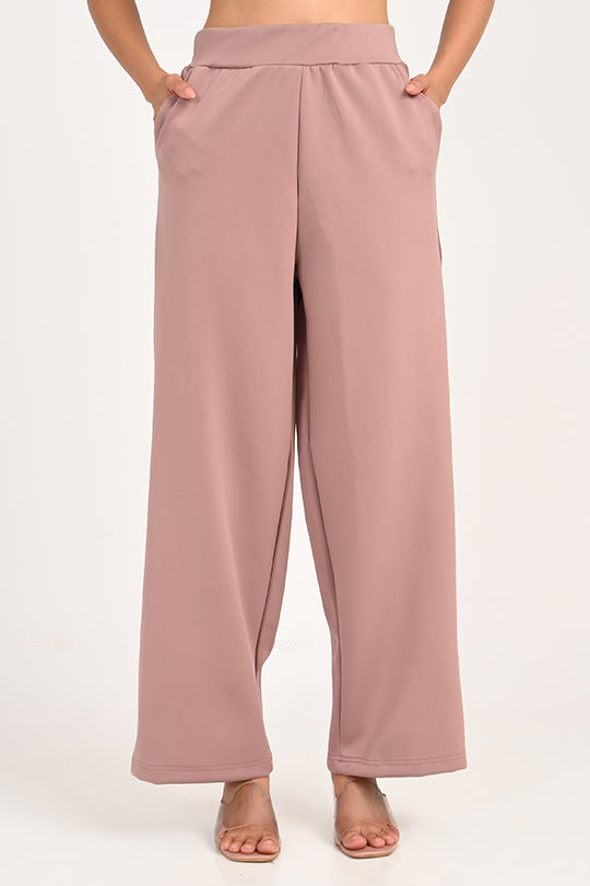 Stain Proof Dusky Rose Wide Leg Pants