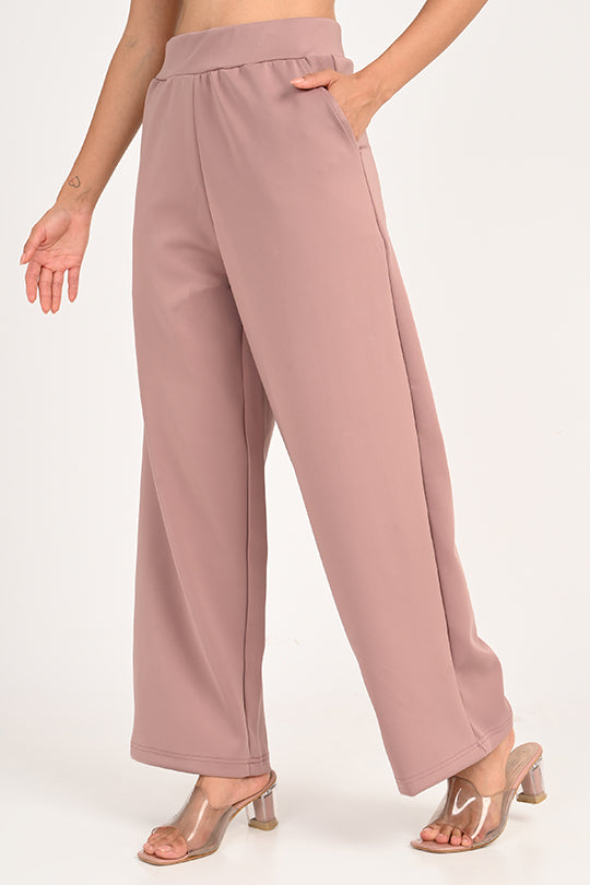 Stain Proof Dusky Rose Wide Leg Pants
