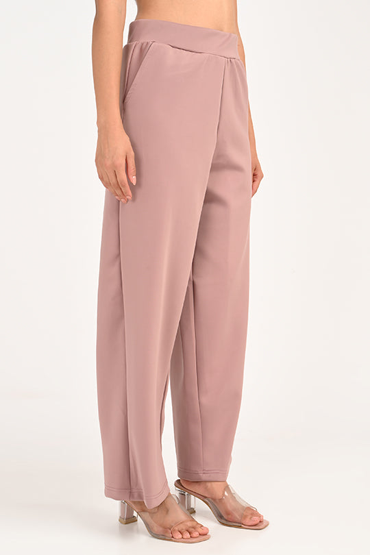 Stain Proof Dusky Rose Wide Leg Pants