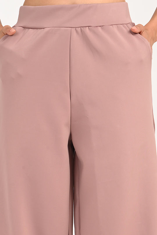 Stain Proof Dusky Rose Wide Leg Pants