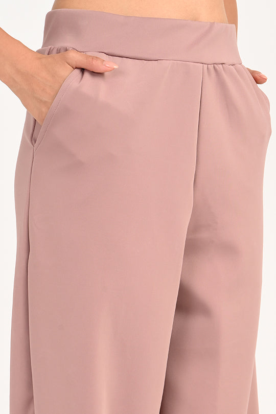Stain Proof Dusky Rose Wide Leg Pants