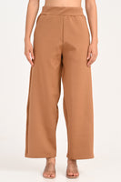 Stain Proof Brown Wide Leg Pants