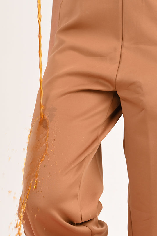 Stain Proof Brown Wide Leg Pants