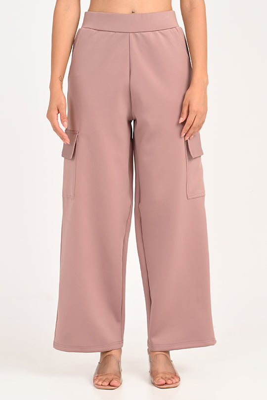 ADDAXPLAY Stain Proof Dusky Rose Cargo Pants for Women