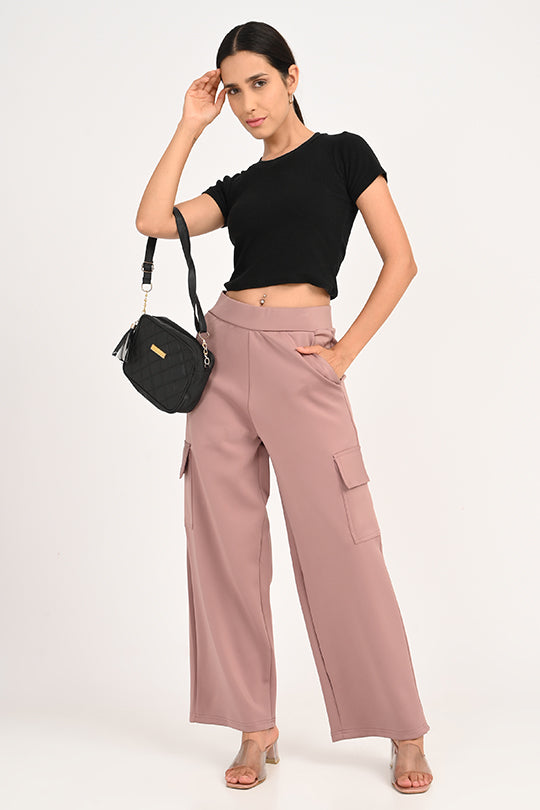 Stain Proof Dusky Rose Cargo Pants