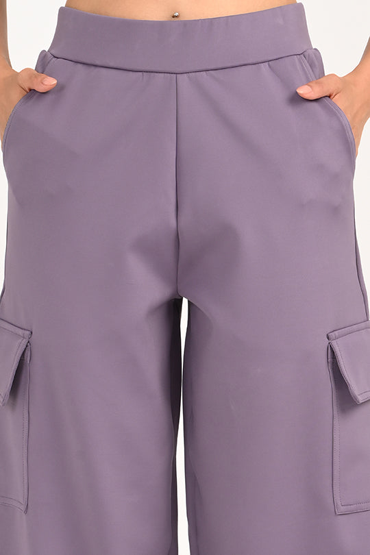 Stain Proof Purple Cargo Pants