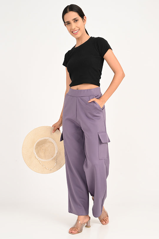 Stain Proof Purple Cargo Pants