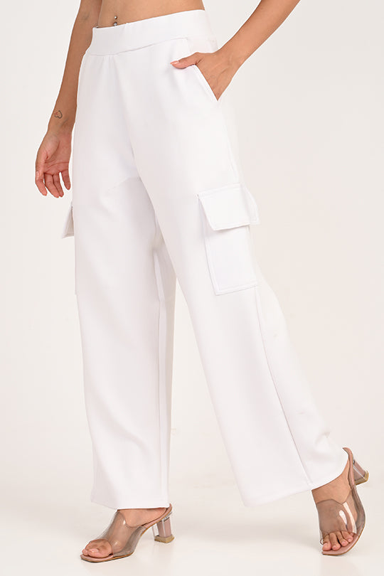 Stain Proof White Cargo Pants