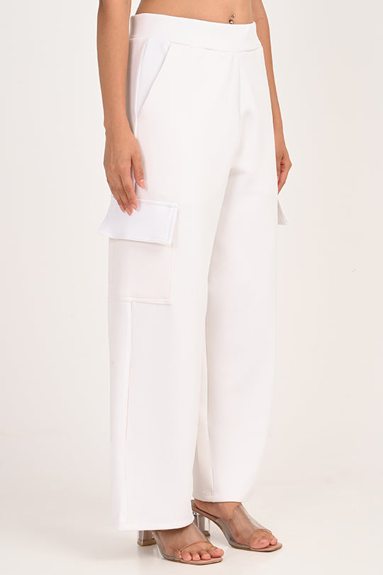 Stain Proof White Cargo Pants