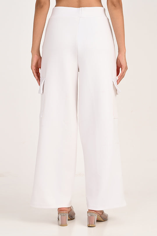 Stain Proof White Cargo Pants