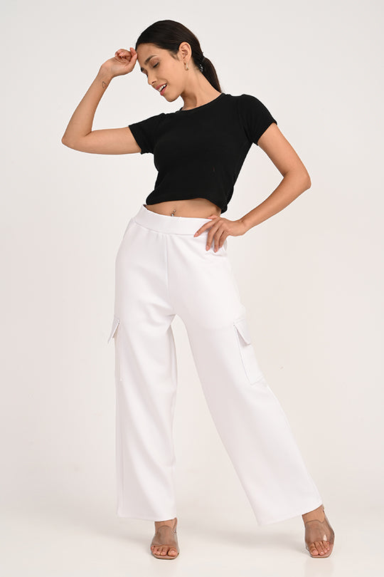 Stain Proof White Cargo Pants