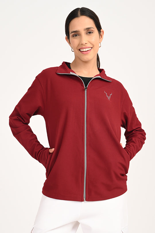 ADDAXPLAY Sunproof & Stain-Proof Performance Jacket in Maroon for women