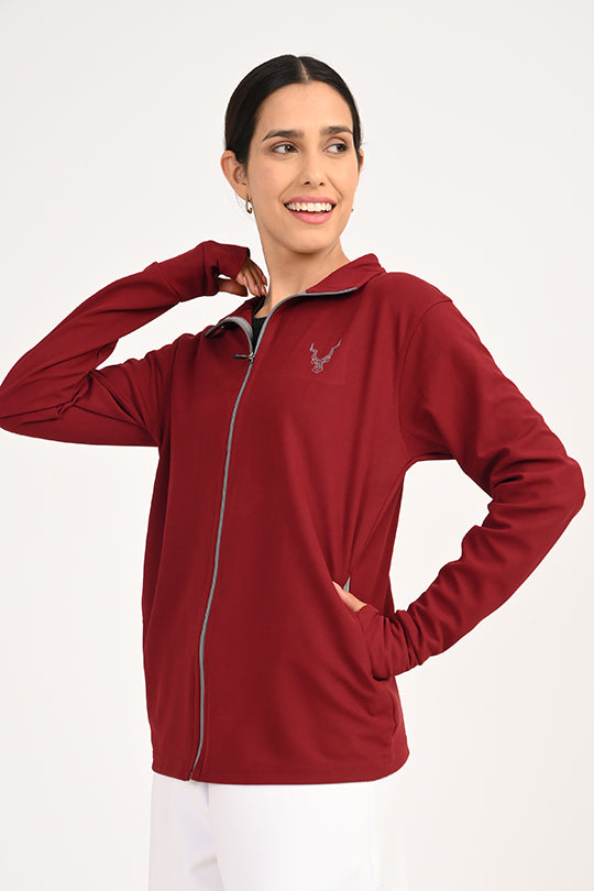 ADDAXPLAY Sunproof & Stain-Proof Performance Jacket in Maroon