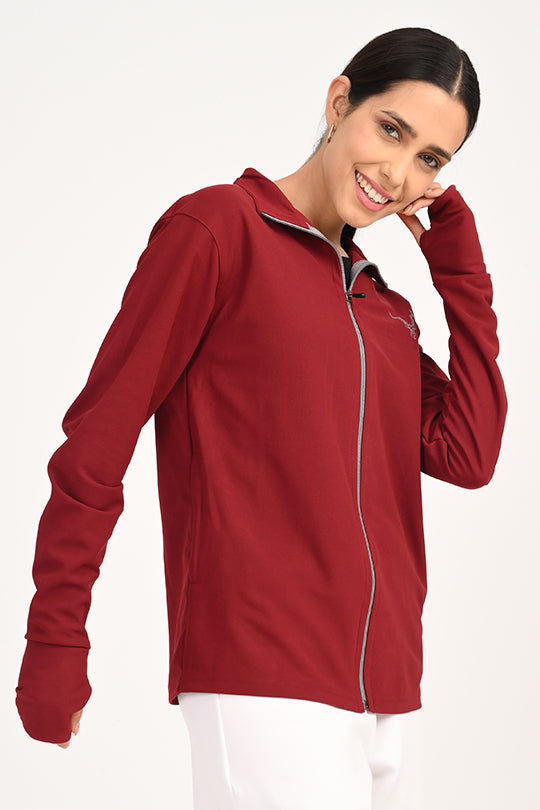 ADDAXPLAY Sunproof & Stain-Proof Performance Jacket in Maroon