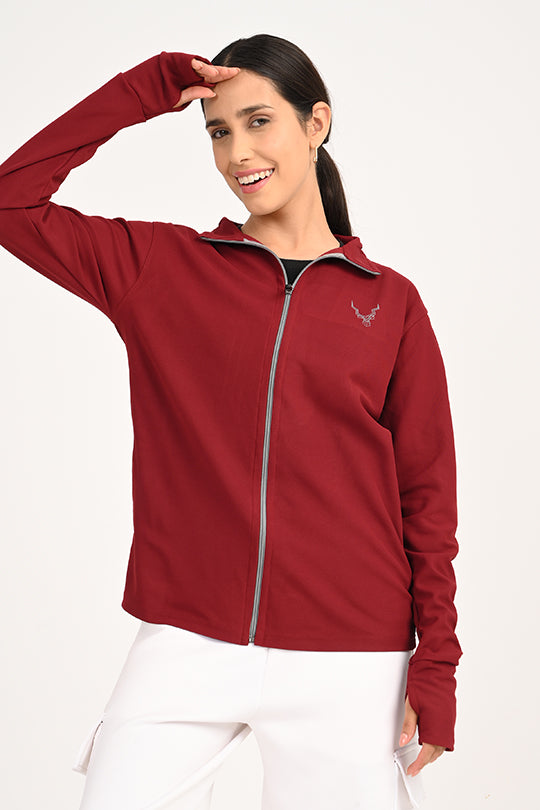 ADDAXPLAY Sunproof & Stain-Proof Performance Jacket in Maroon