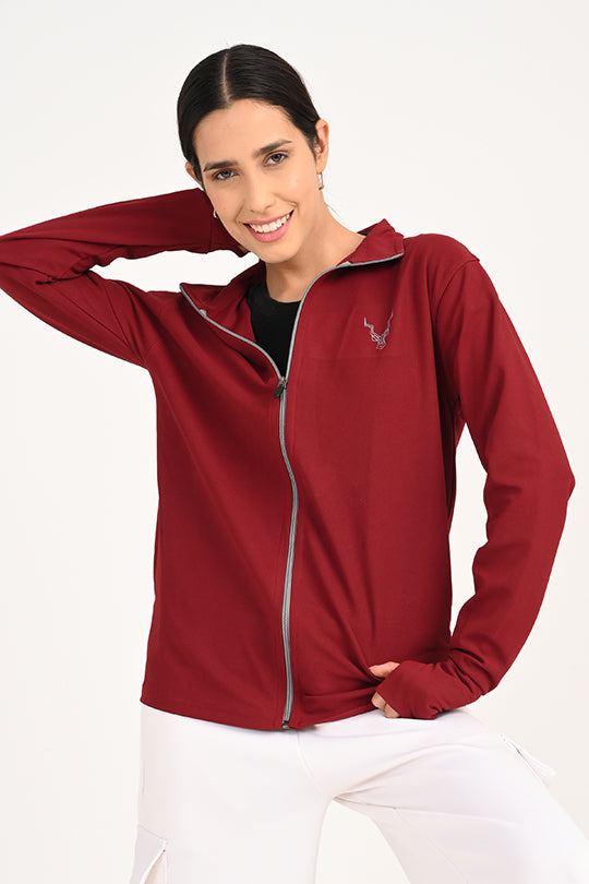 ADDAXPLAY Sunproof & Stain-Proof Performance Jacket in Maroon