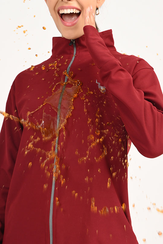 ADDAXPLAY Sunproof & Stain-Proof Performance Jacket in Maroon