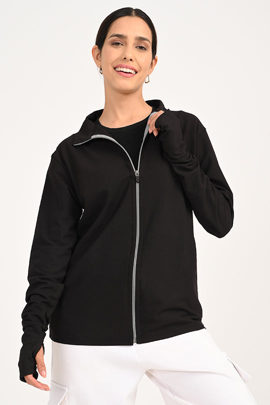 ADDAXPLAY Sunproof & Stain-Proof Performance Jacket in Classic Black