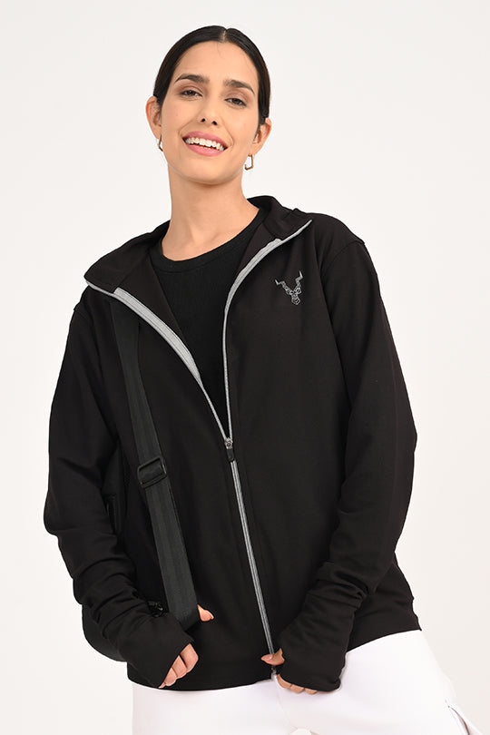 ADDAXPLAY Sunproof & Stain-Proof Performance Jacket in Classic Black