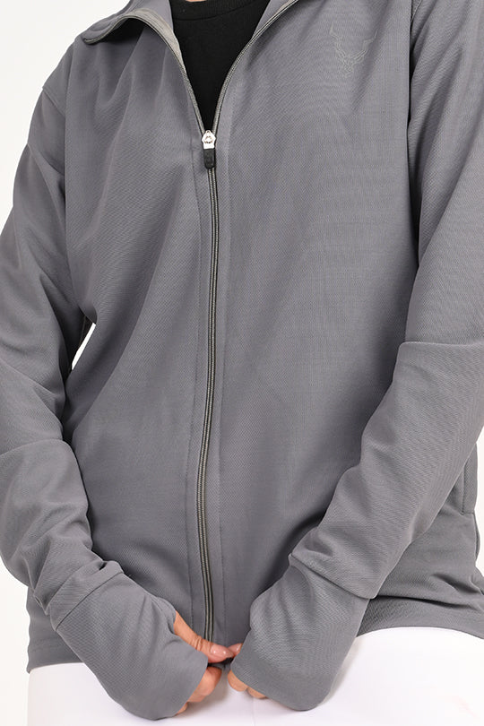 ADDAXPLAY Sunproof & Stain-Proof Performance Jacket in Heather Grey