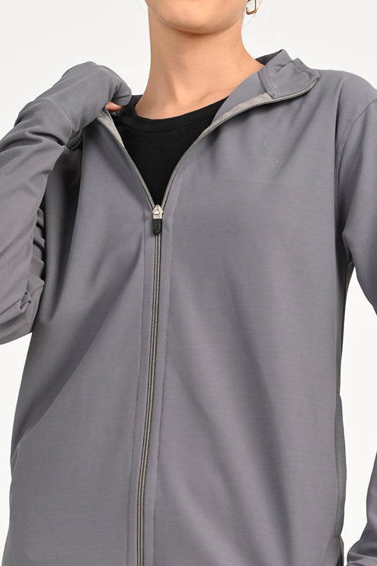 ADDAXPLAY Sunproof & Stain-Proof Performance Jacket in Heather Grey
