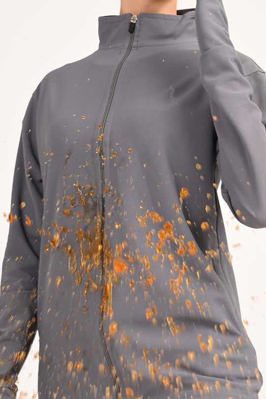 ADDAXPLAY Sunproof & Stain-Proof Performance Jacket in Heather Grey