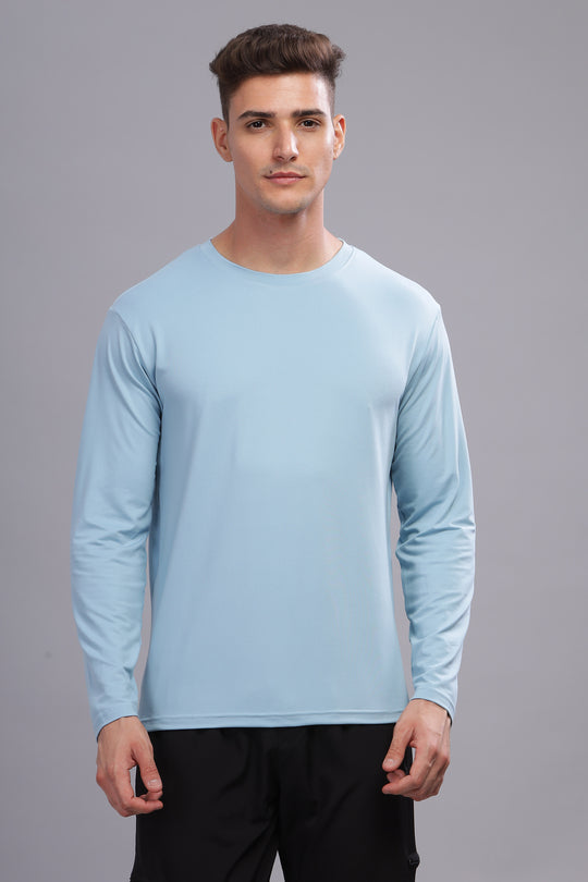 Air Cool Tee – Full Sleeve - Sky Blue Plain