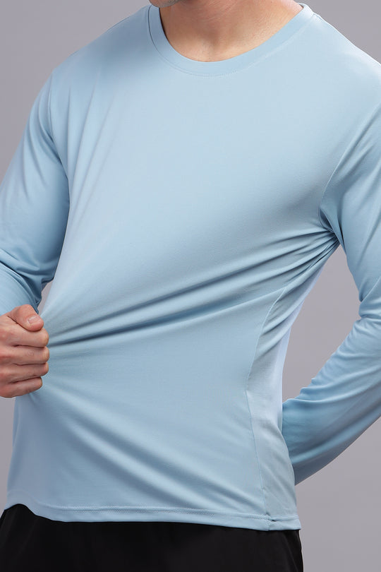 Air Cool Tee – Full Sleeve - Sky Blue Plain