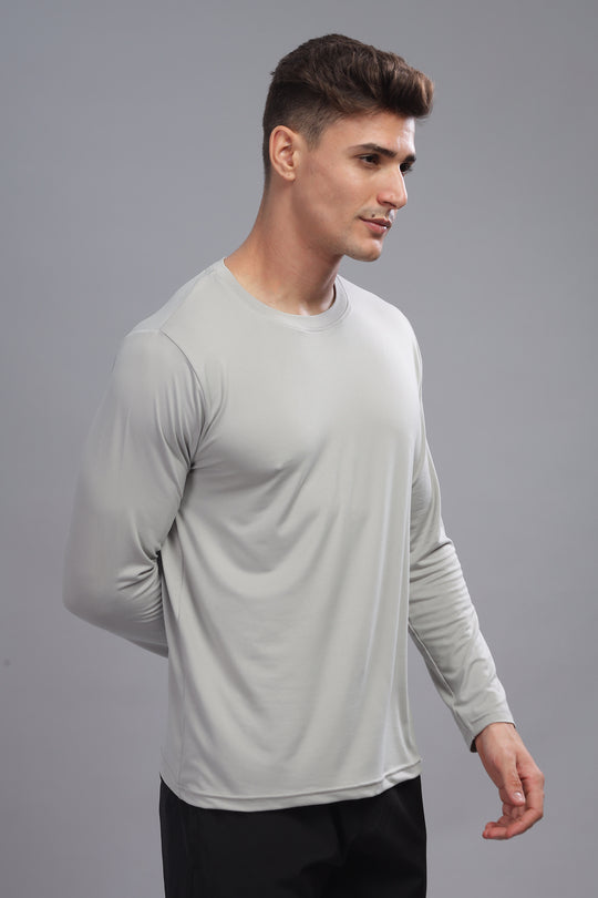 Air Cool Tee – Full Sleeve - Light Grey Plain