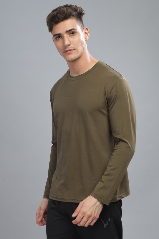 Air Cool Tee – Full Sleeve - Olive Plain
