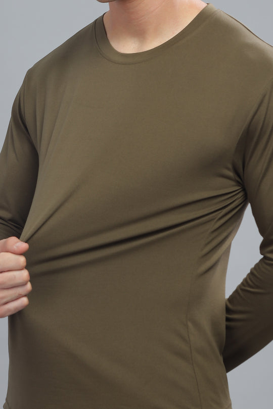 Air Cool Tee – Full Sleeve - Olive Plain