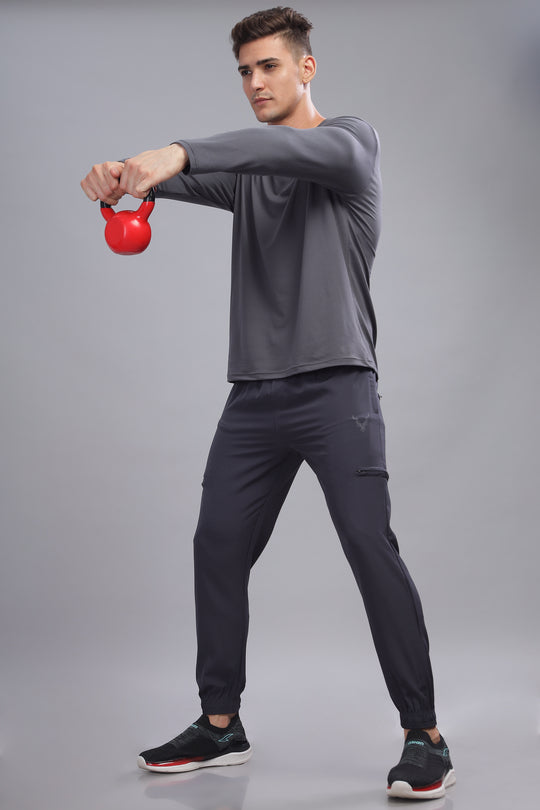 Air Cool Tee – Full Sleeve - Dark Grey Plain